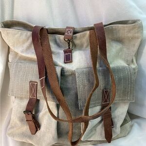 Stylish Canvas Backpack with Leather Straps